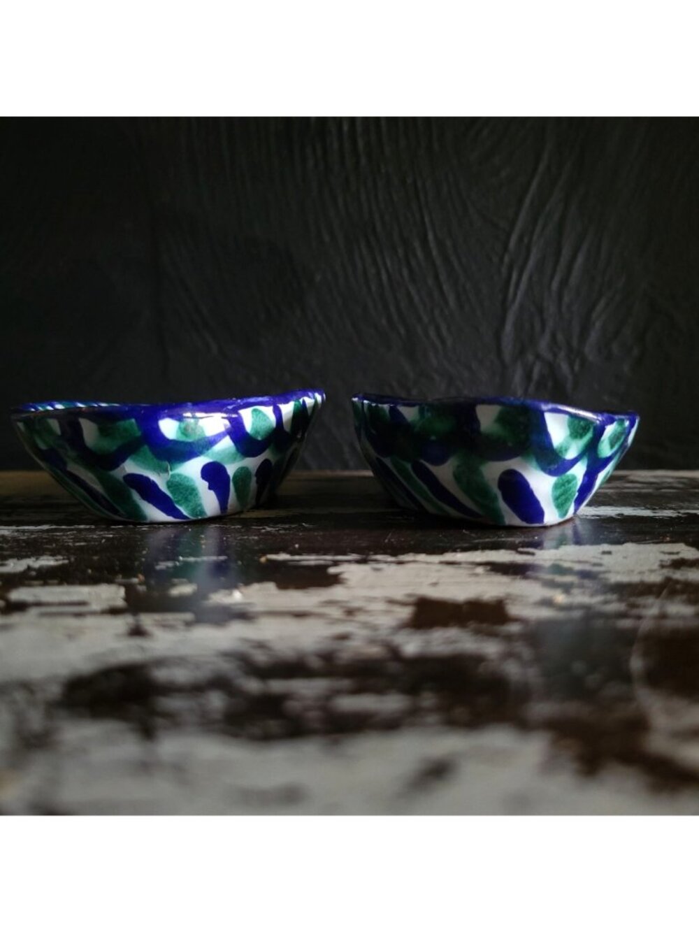 Pair of Small Fajalauza Terracotta Bowls Trinket Dishes Pomegranates - Picture 2 of 9